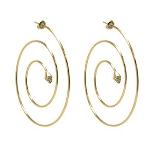 Noir NYC cyndi spiral hoop pavé pyramid earrings